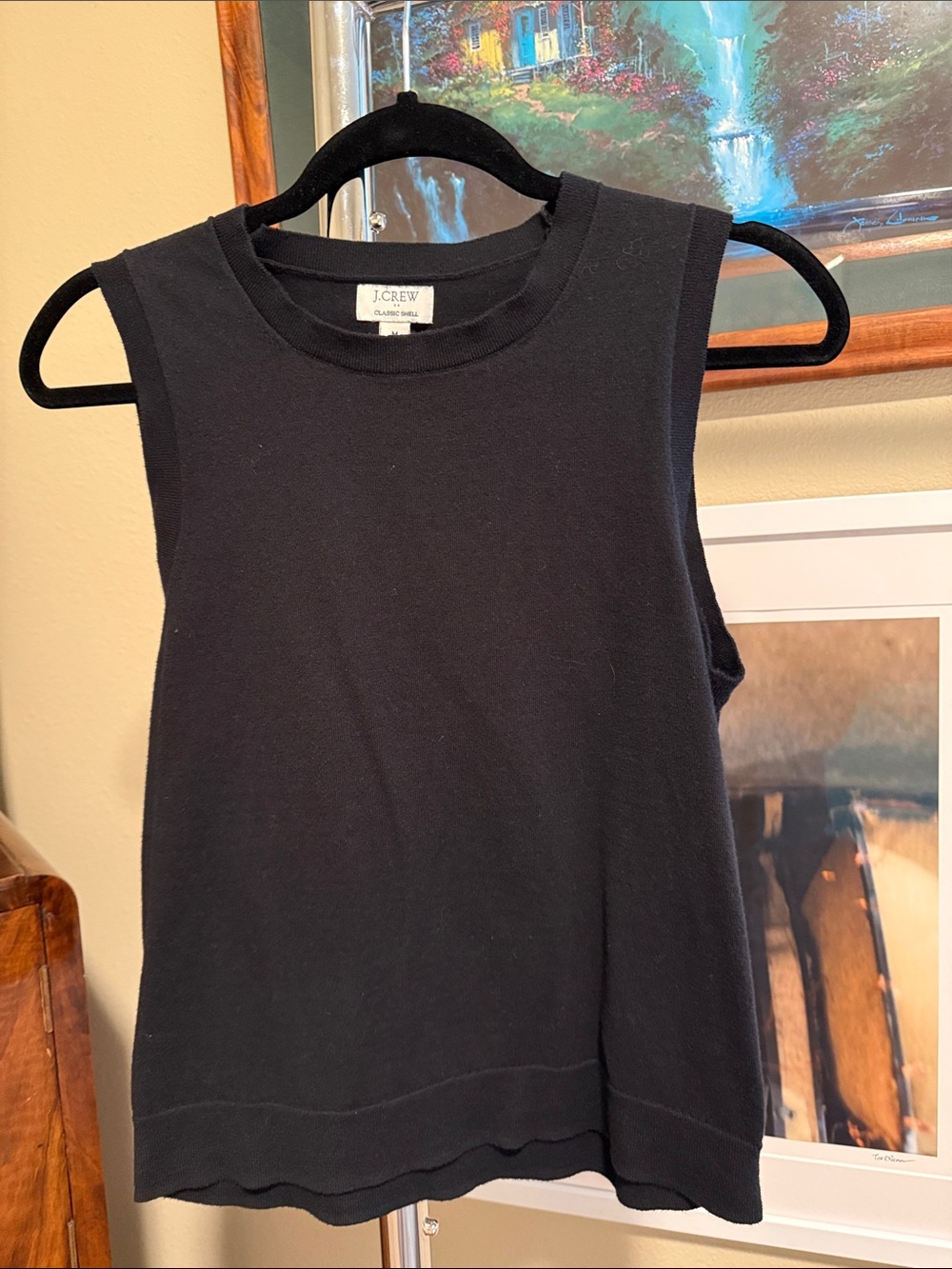 J. Crew Black Ribbed Cotton Sleeveless Tank